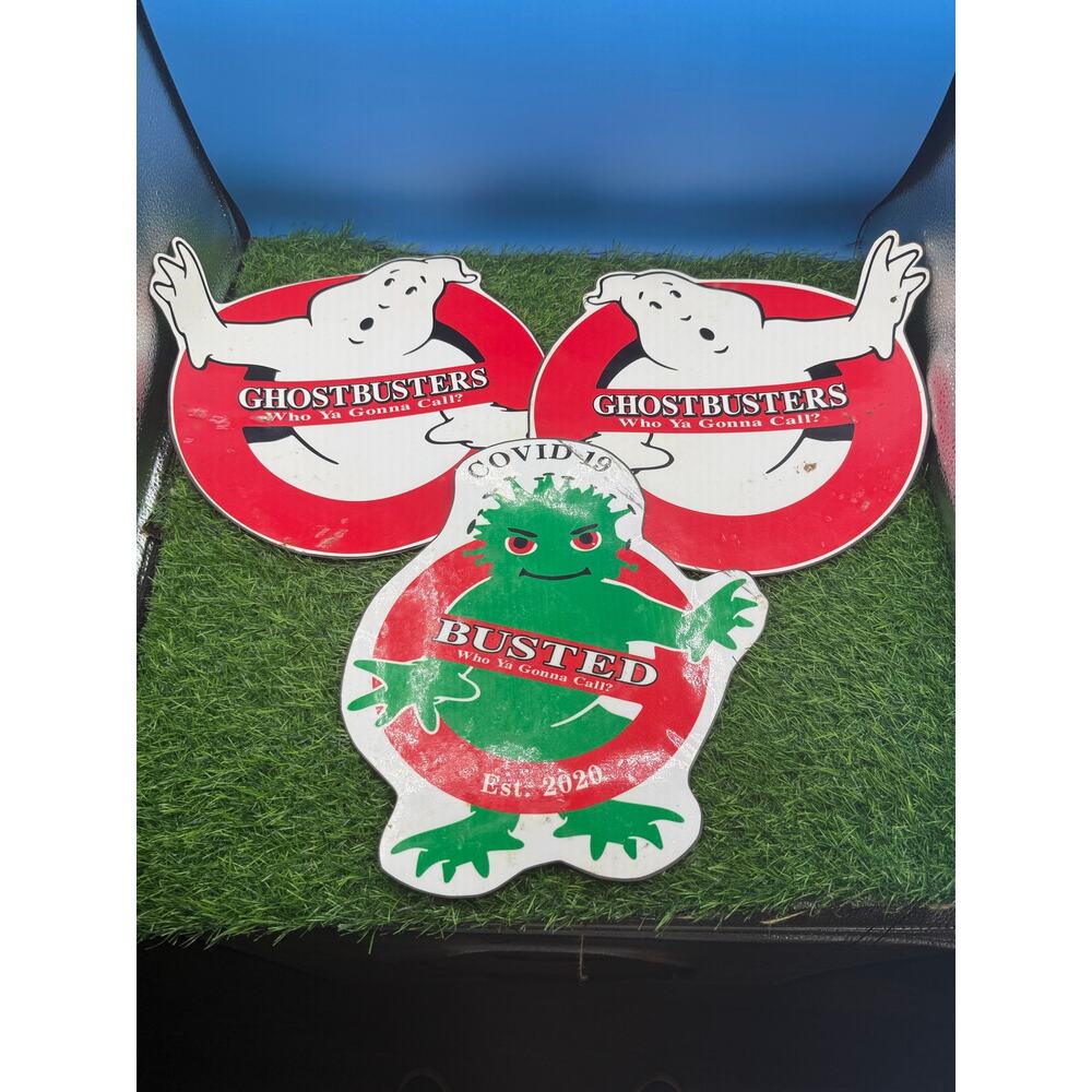 Vintage-Style Ghostbusters & "COVID-19 Busted" Large Flexible Vehicle Magnets(3)